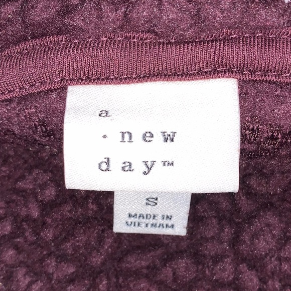 Burgundy Sherpa Fleece Gorpcore Granolacore Women’s S Pullover Jacket Sweatshirt - Picture 7 of 10